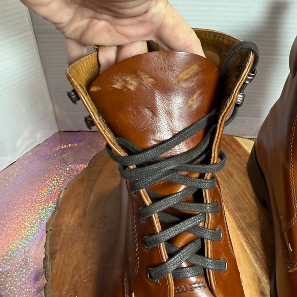 LL Bean SIGNATURE Ankle Boots Men Size 14 D Leather Brown Ankle Boots Preppy